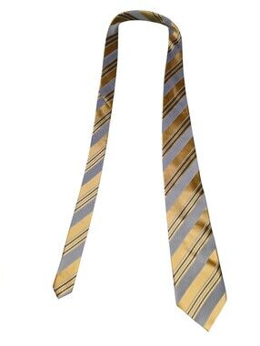 6/8/14. Mens American Accessories Striped Yellow and Gray Men's Tie